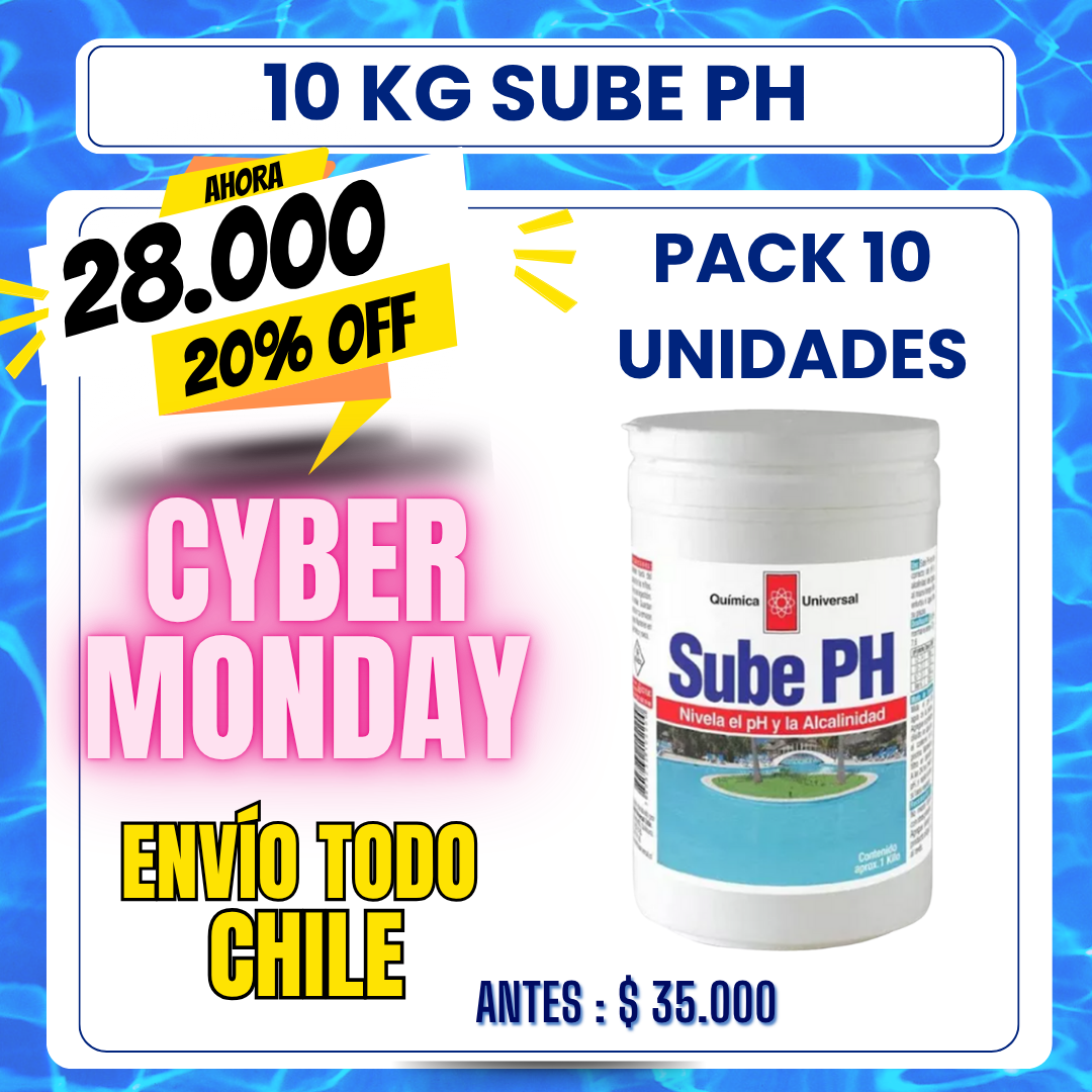 PACK 10 Sube PH piscina 1 kg - 20% OFF