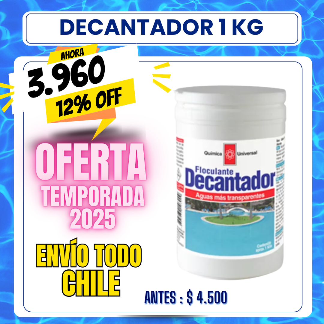 Decantador piscina 1 kg - 12% OFF