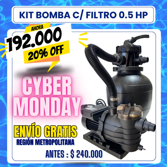Kit bomba 0.5 HP con filtro para PISCINA ESTRUCTURAL - 20% OFF