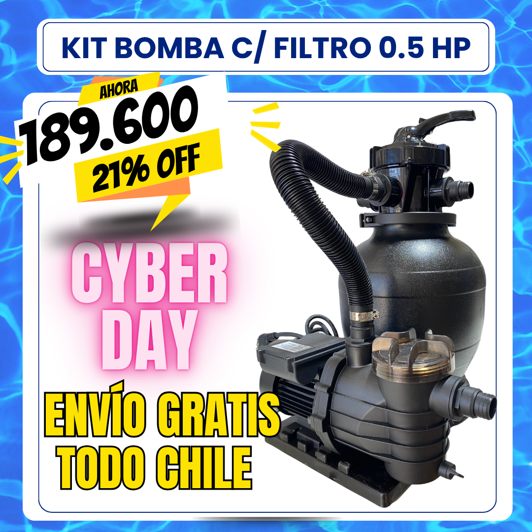 Kit bomba 0.5 HP con filtro para PISCINA ESTRUCTURAL