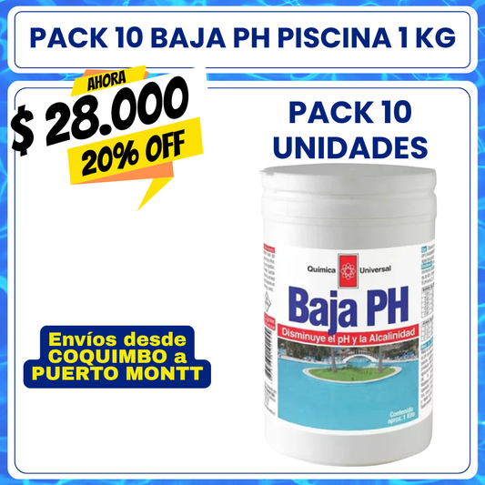 PACK 10 Baja PH piscina 1 kg