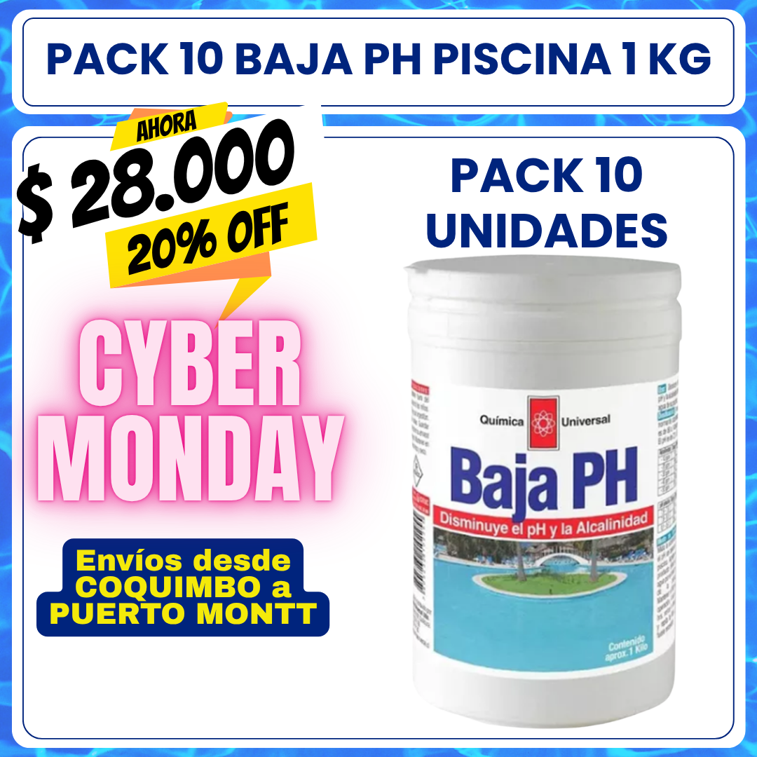 PACK 10 Baja PH piscina 1 kg