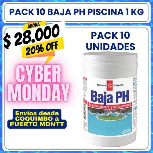 PACK 10 Baja PH piscina 1 kg