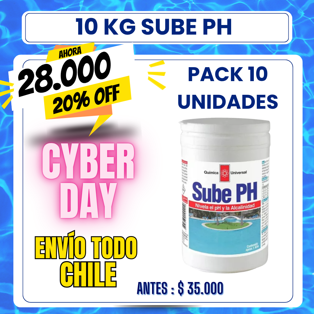 PACK 10 Sube PH piscina 1 kg