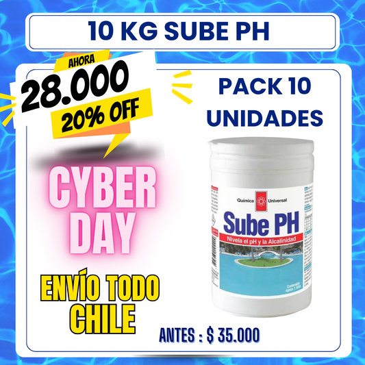 PACK 10 Sube PH piscina 1 kg