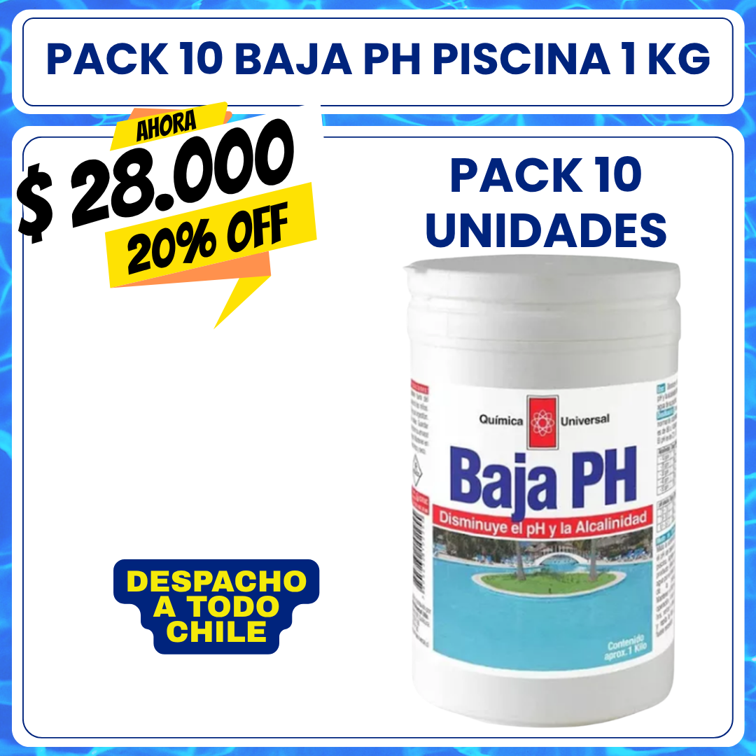 PACK 10 Baja PH piscina 1 kg
