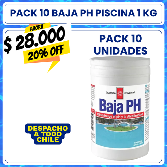 PACK 10 Baja PH piscina 1 kg