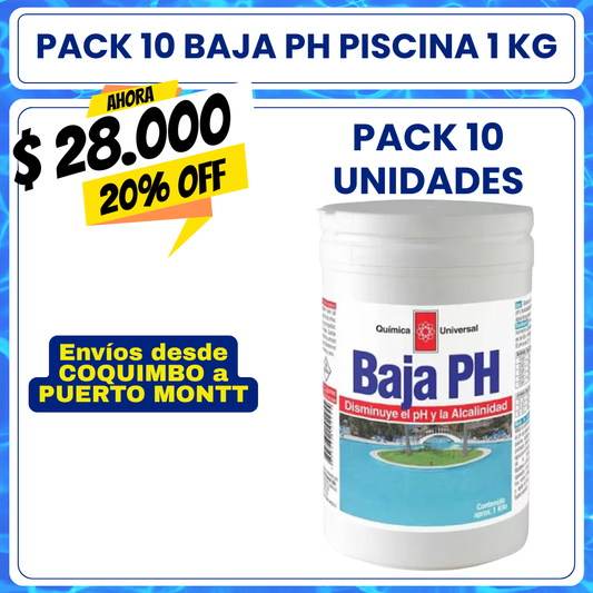 PACK 10 Baja PH piscina 1 kg