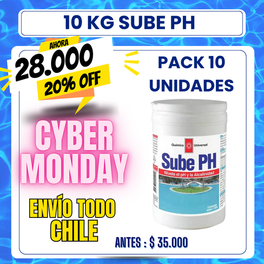 PACK 10 Sube PH piscina 1 kg - 20% OFF