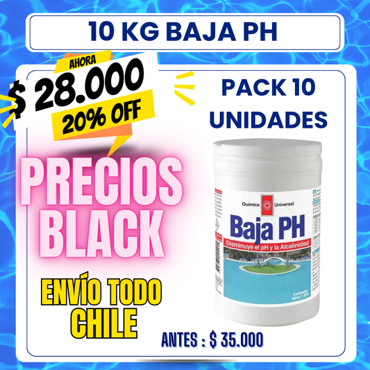 PACK 10 Baja PH piscina 1 kg - 20% OFF