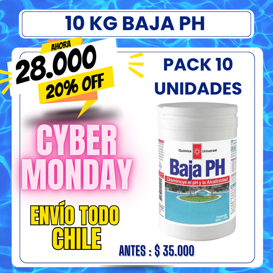 PACK 10 Baja PH piscina 1 kg - 20% OFF