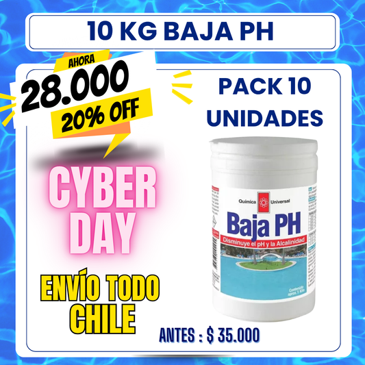 PACK 10 Baja PH piscina 1 kg