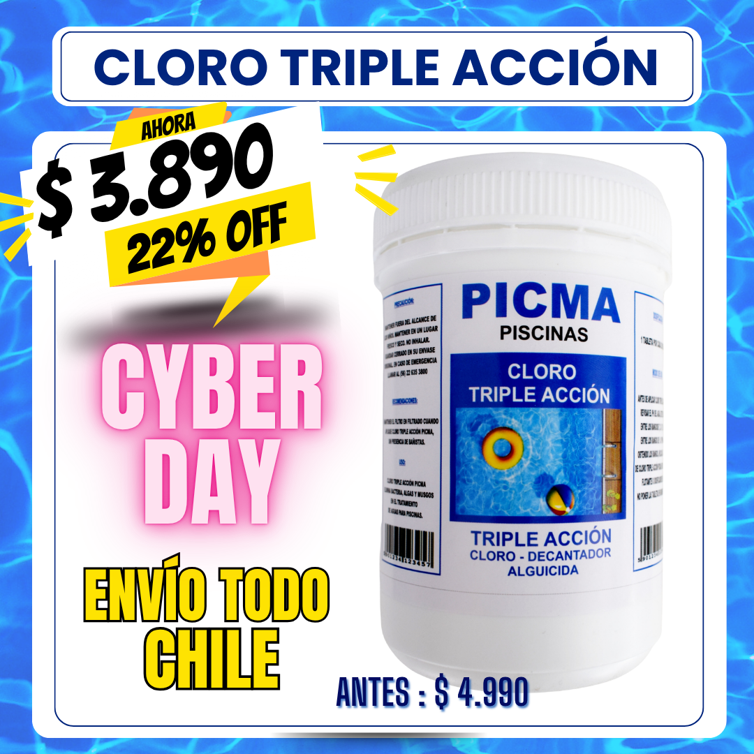 Cloro piscina triple acción 1 kg