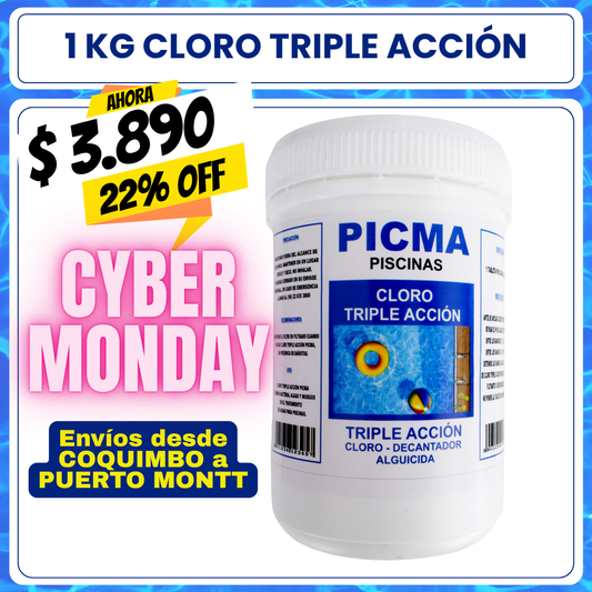 Cloro piscina triple acción 1 kg