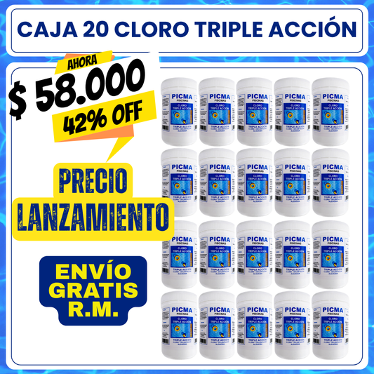 CAJA 20 KG Cloro triple acción 1 kg