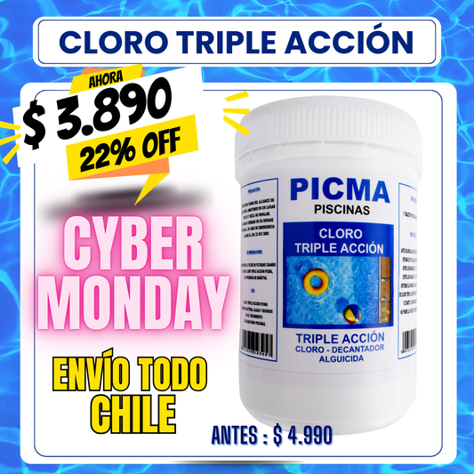 Cloro piscina triple acción 1 kg - 22% OFF