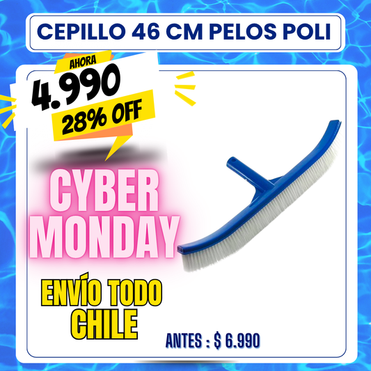 Cepillo piscina plástico pelos polietileno 46cm - 28% OFF