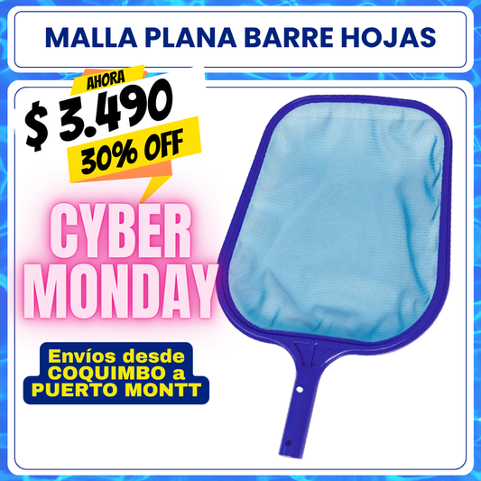 Barre hojas piscina malla plano