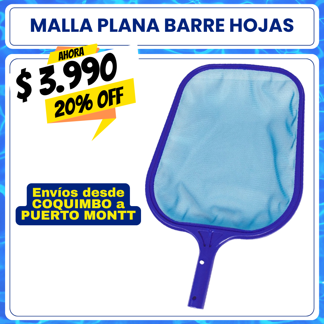 Barre hojas piscina malla plano