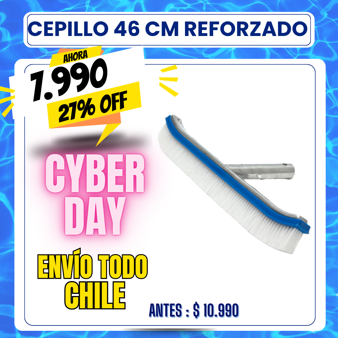 Cepillo piscina reforzado metálico pelos polietileno