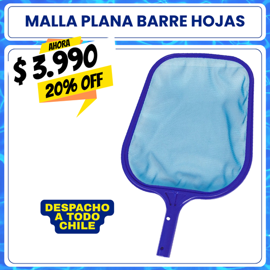 Barre hojas piscina malla plano