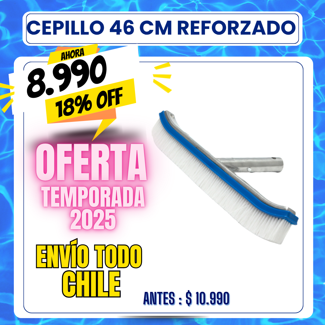 Cepillo piscina reforzado metálico pelos polietileno - 18% OFF