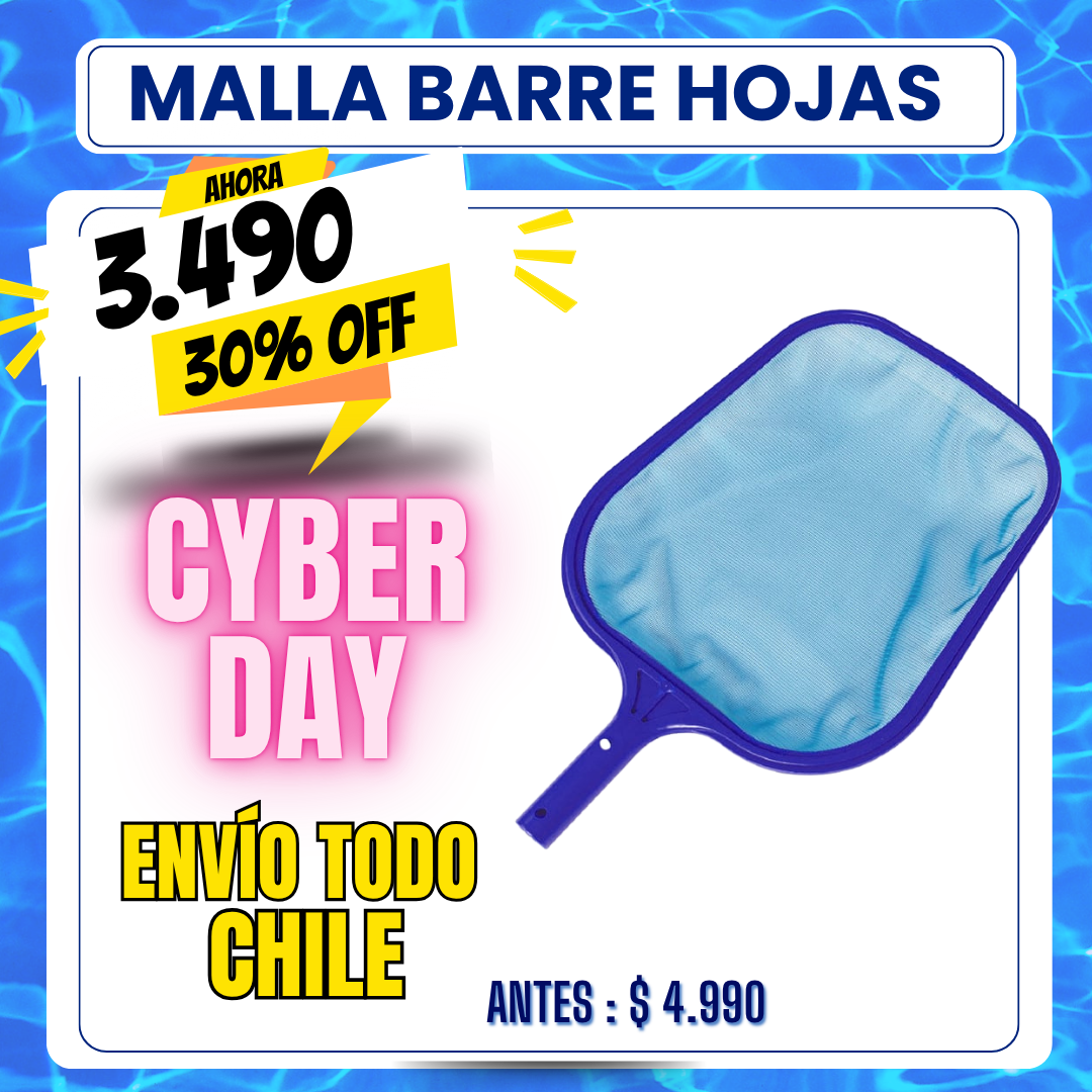 Barre hojas piscina malla plano