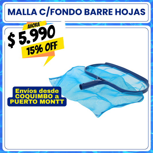 Barre hojas piscina plástico con fondo malla