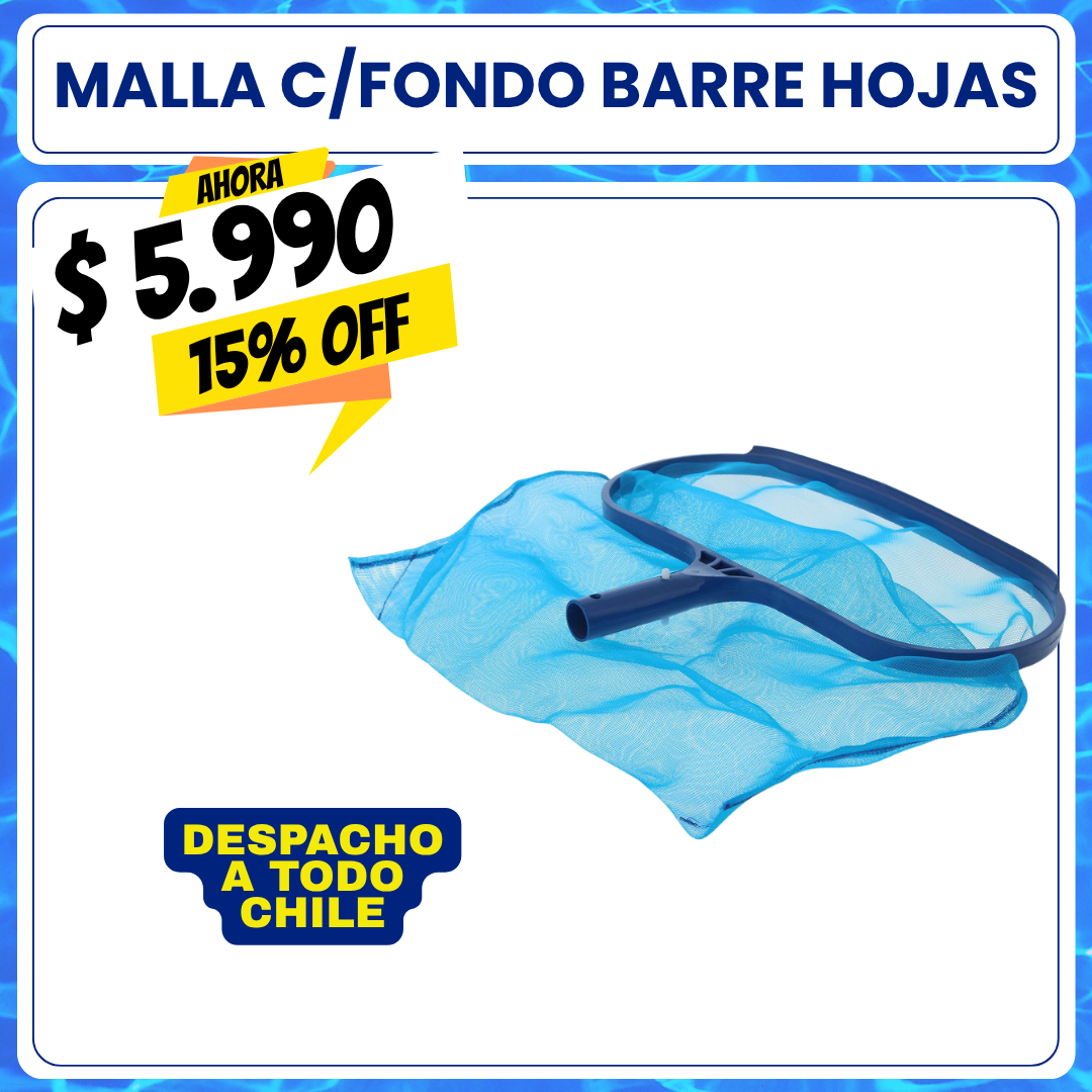 Barre hojas piscina plástico con fondo malla