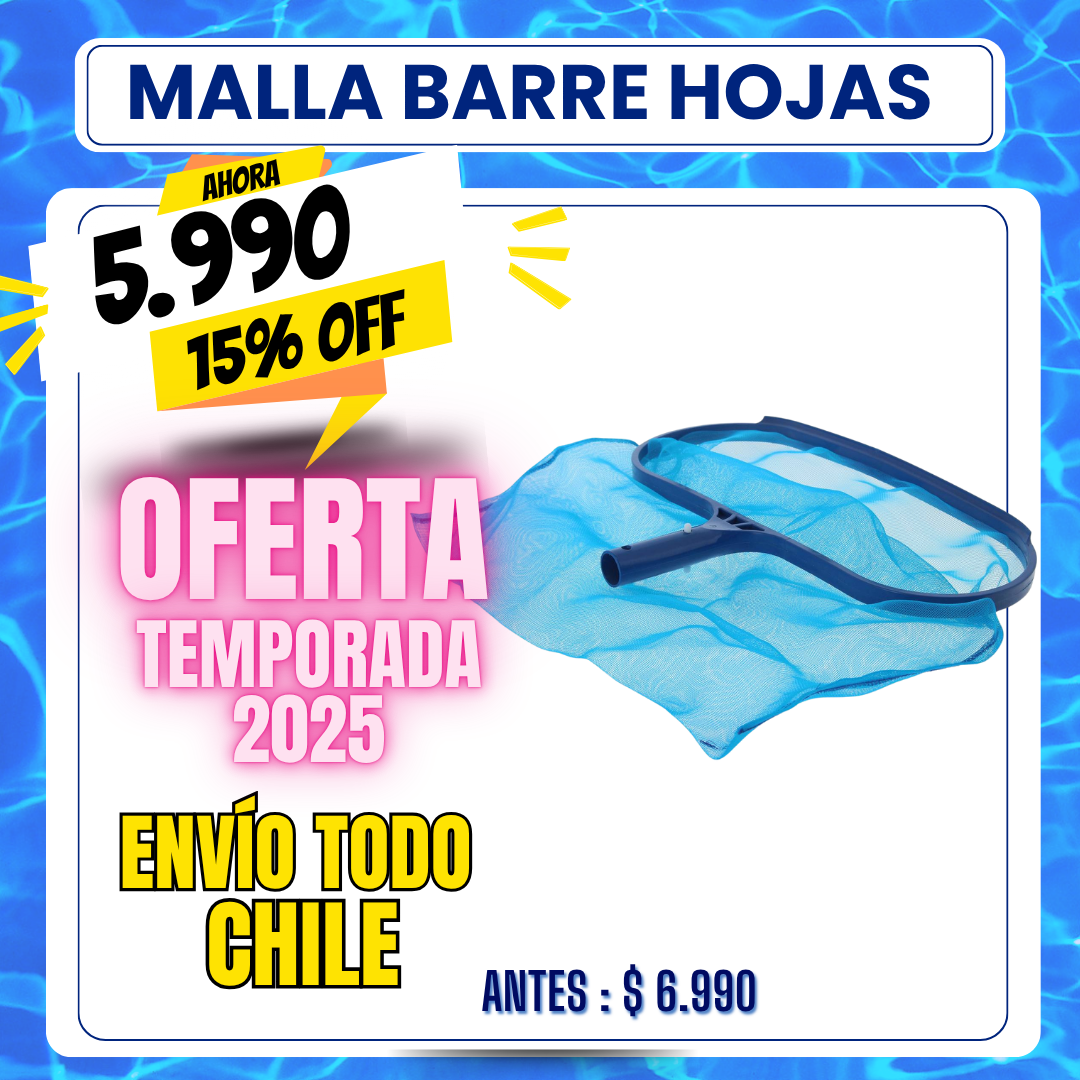 Barre hojas piscina plástico con fondo malla - 15% OFF