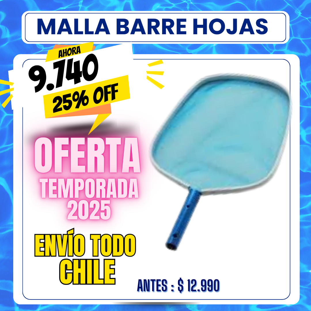 Barre hojas piscina aluminio plano - 25% OFF