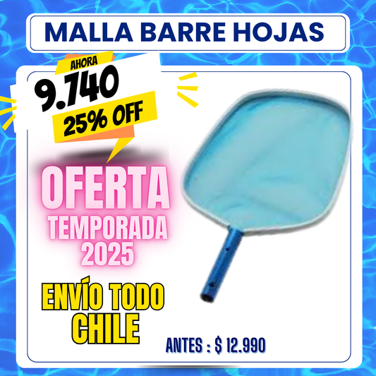 Barre hojas piscina aluminio plano - 25% OFF