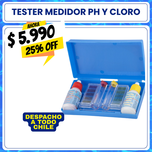Tester para piscina medidor de cloro y PH