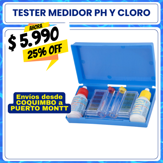 Tester para piscina medidor de cloro y PH