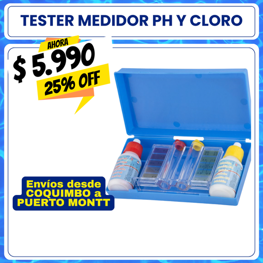 Tester para piscina medidor de cloro y PH
