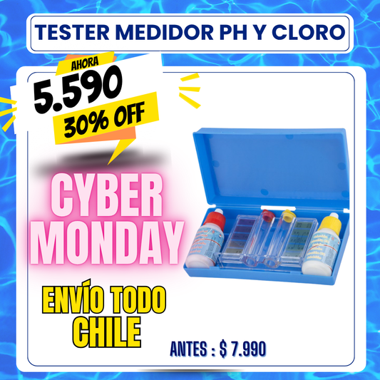 Tester para piscina medidor de cloro y PH - 30% OFF