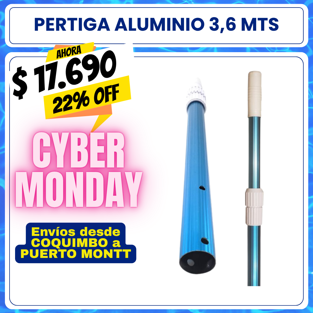 Pértiga piscina telescópica 1.8 a 3.6 mts