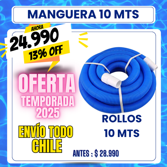 Manguera piscina PVC 10.5 mts - 13% OFF