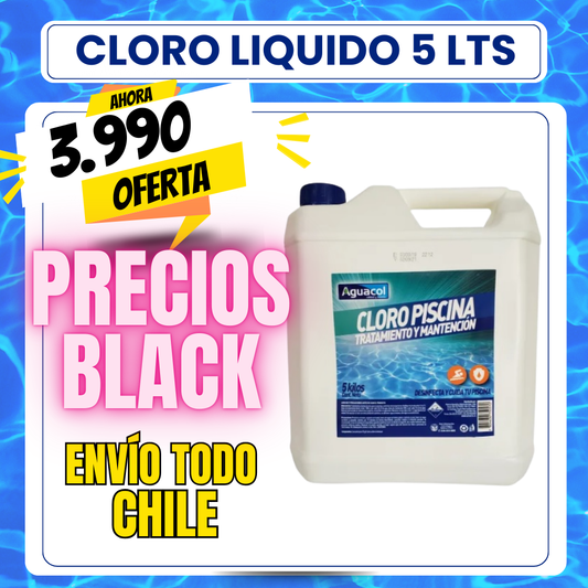 Cloro piscina liquido bidón 5 lts