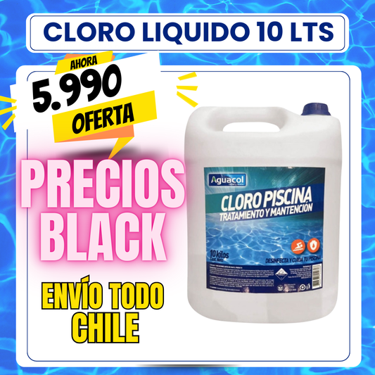 Cloro piscina liquido bidón 10 lts