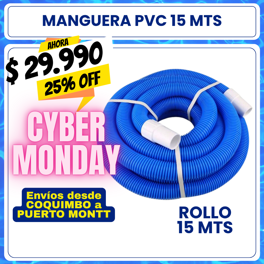 Manguera piscina PVC 15 mts