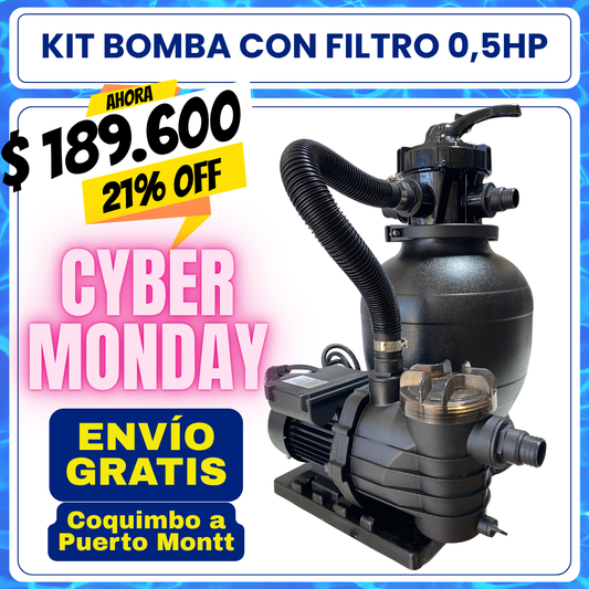 Kit bomba 0.5 HP con filtro para PISCINA ESTRUCTURAL