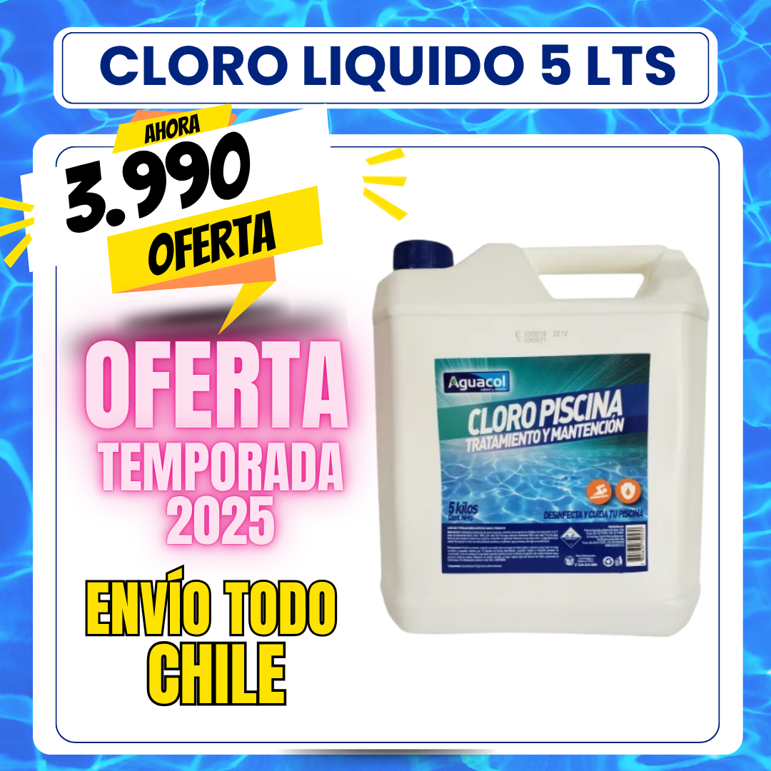 Cloro piscina liquido bidón 5 lts