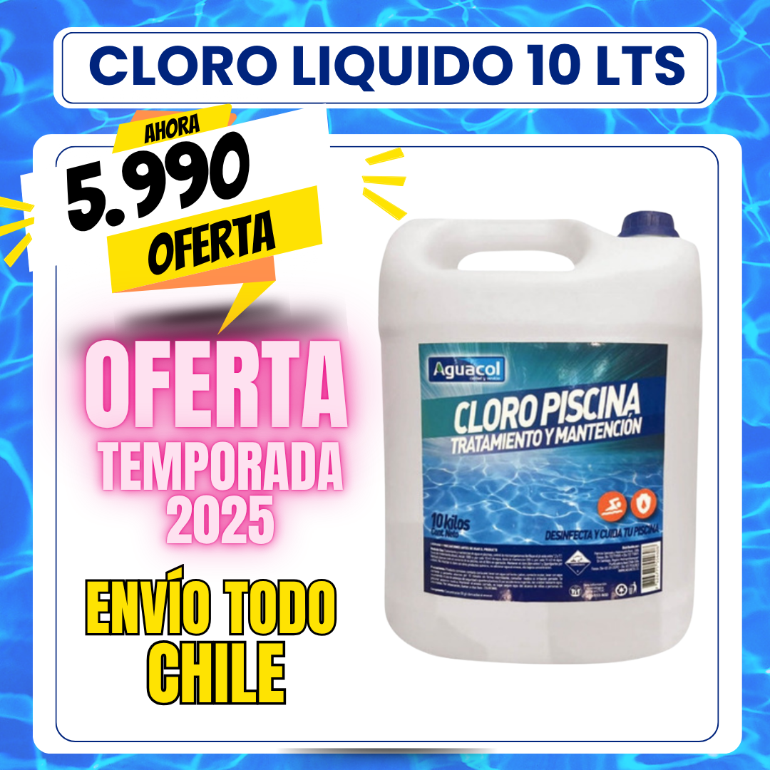 Cloro piscina liquido bidón 10 lts