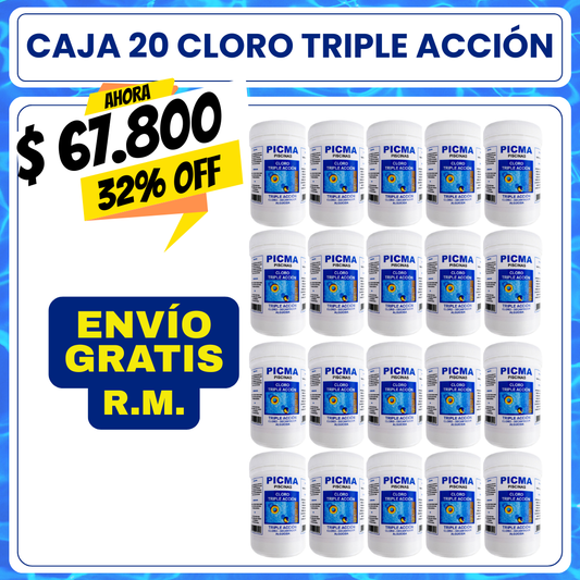CAJA 20 KG Cloro triple acción 1 kg