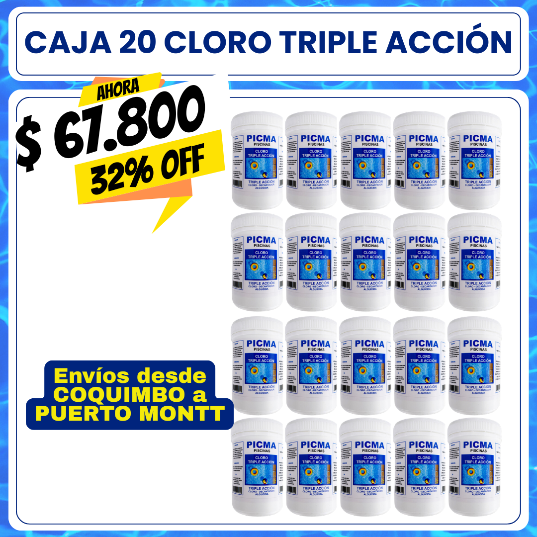 CAJA 20 KG Cloro triple acción 1 kg