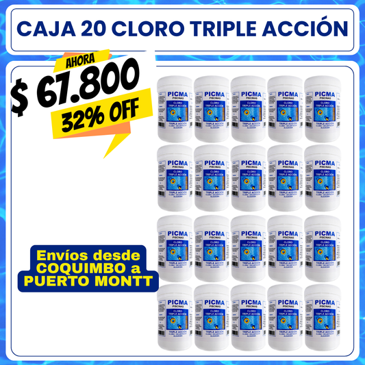 CAJA 20 KG Cloro triple acción 1 kg