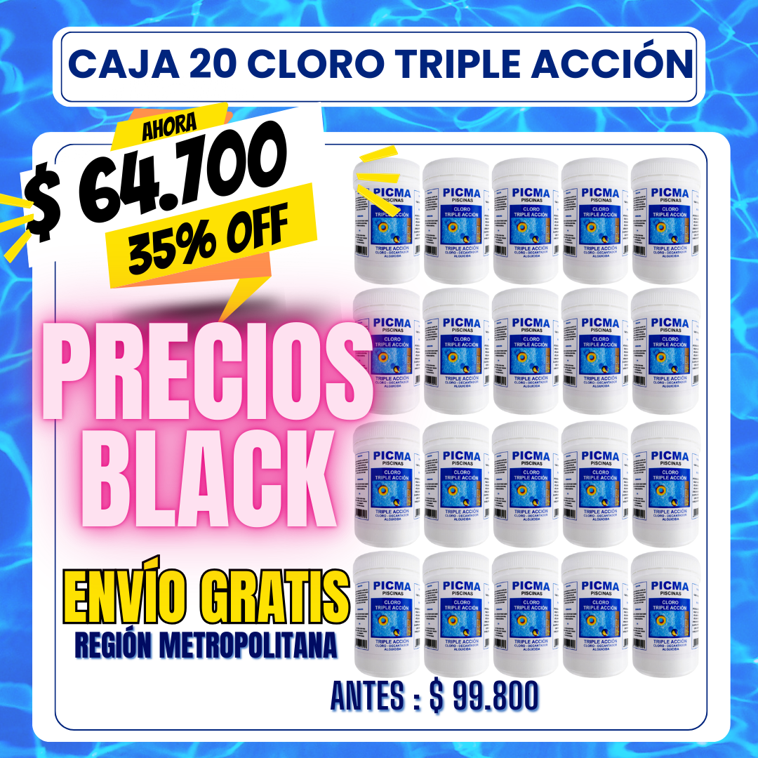 CAJA 20 KG Cloro triple acción 1 kg - 35% OFF