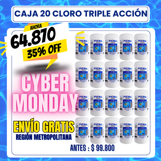 CAJA 20 KG Cloro triple acción 1 kg - 35% OFF