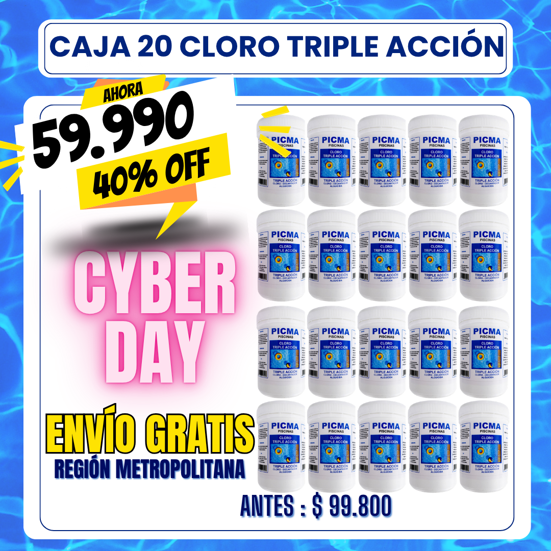 CAJA 20 KG Cloro triple acción 1 kg